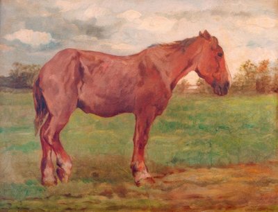 Workhorse in Front of Landscape by Thomas Ludwig Herbst